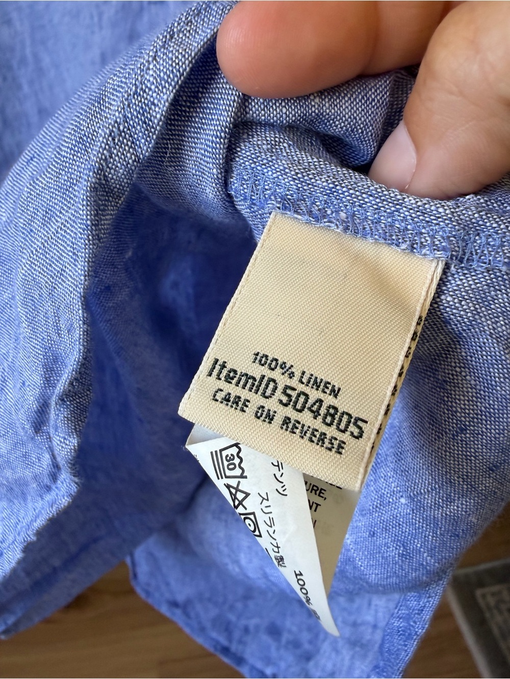 L.L. Bean Classy Blue Linen V-Neck Tunic - Picture 5 of 9